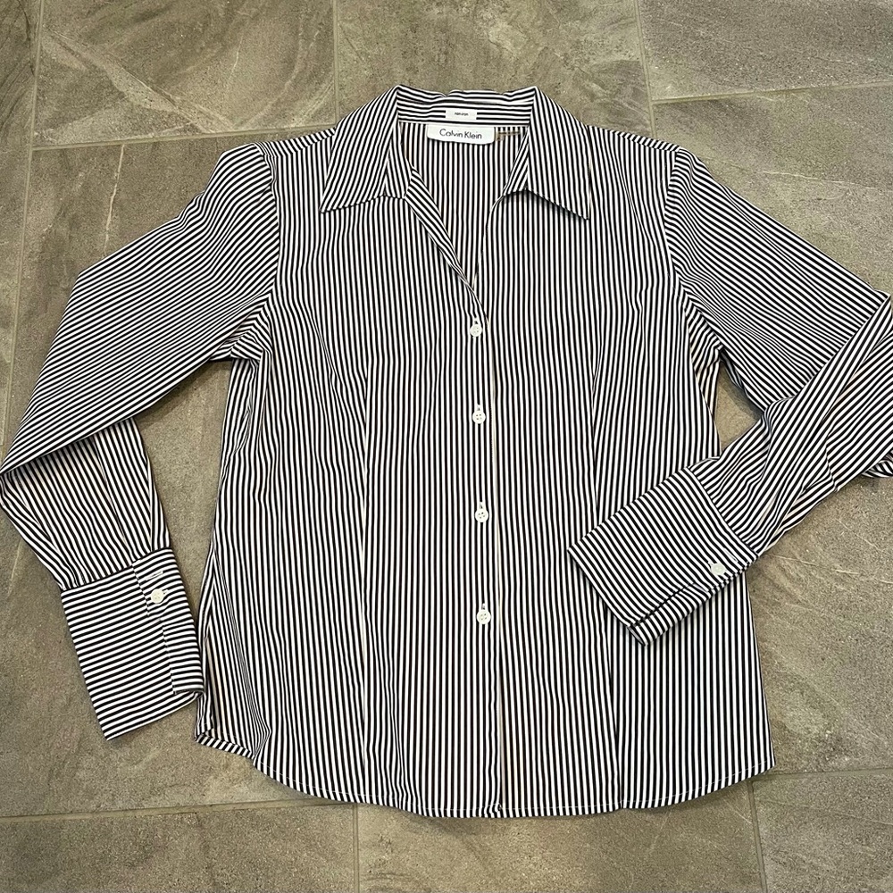 Calvin Klein Black & White Striped Shirt